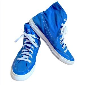 New Nike Go Mid Canvas  Mens Basketball Cross BlueTraining Shoes Size 10.5